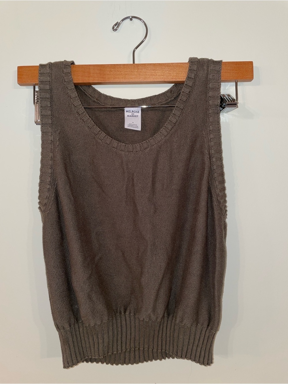 Melrose and Market Olive Green Knit Tank Top